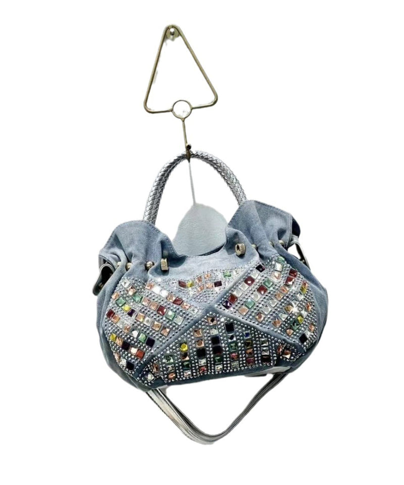 New Blue Denim Zircon Tote Bag