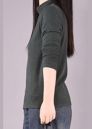 High Neck Spring Blouse Tutorials Blackish Green Blouses
