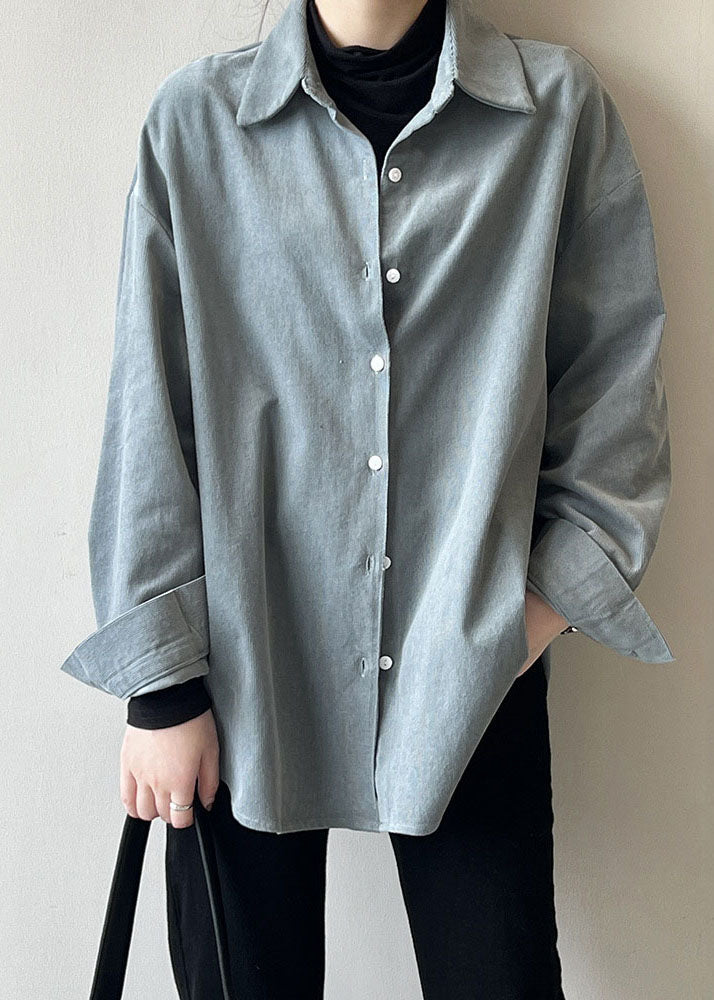 Apricot Patchwork Corduroy Shirt Spring