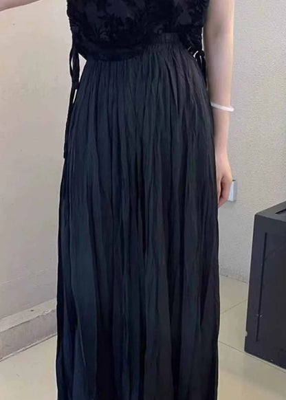 Stylish Mulberry Wrinkled Elastic Waist Cotton Skirt Spring