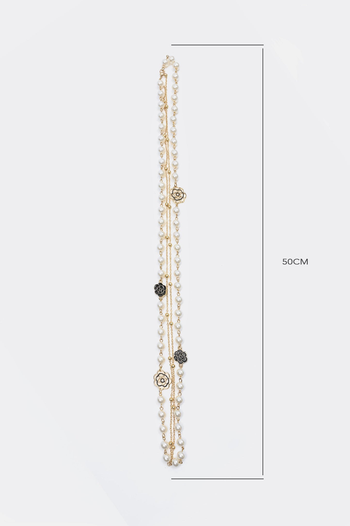 Faux Pearl Metal Long Necklace