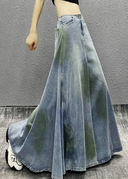 Modern Blue Original Design High Waist Denim Skirts Summer