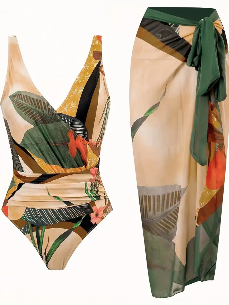Sexy swimwear with a tropical print