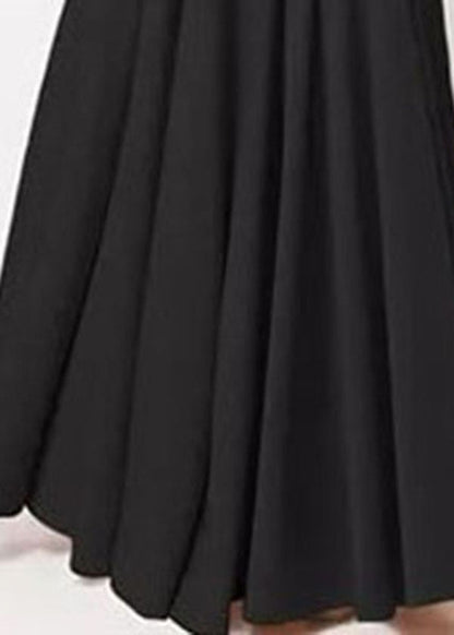 Color A-line Elastic Waist Swing Skirts With Pocket