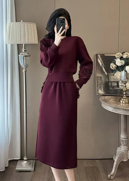 Boutique Mulberry O Neck Cotton Two Piece Set Spring