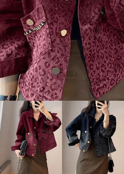 Black Button Pockets Denim Coats Long Sleeve Spring