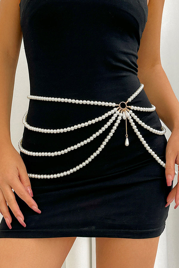 Holiday Style Faux Pearl Body Necklace