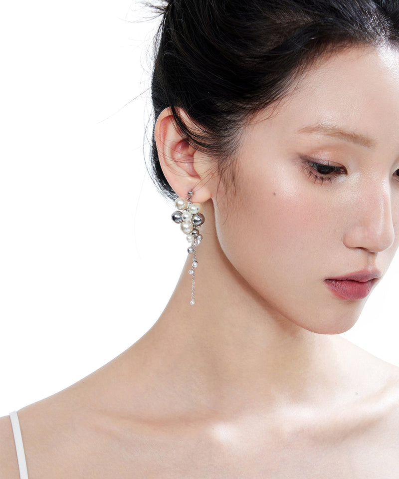 Original Pearl Tassel Silver Drop Earrings