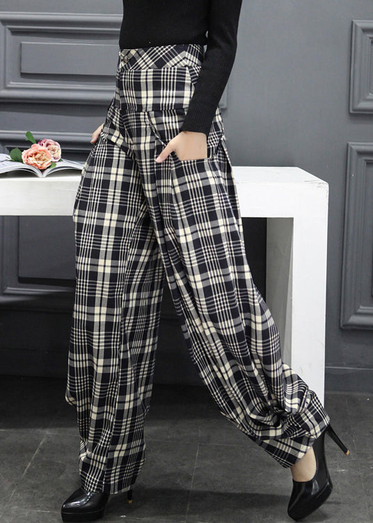 Plaid Pockets Cargo Fall Pants