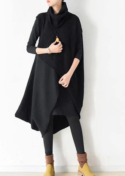 Fall New Knit Stitched Dress Two Piece Set