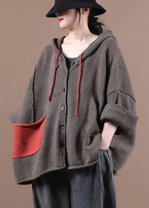 New Chocolate Loose Long Sleeve Fall Sweater Jackets