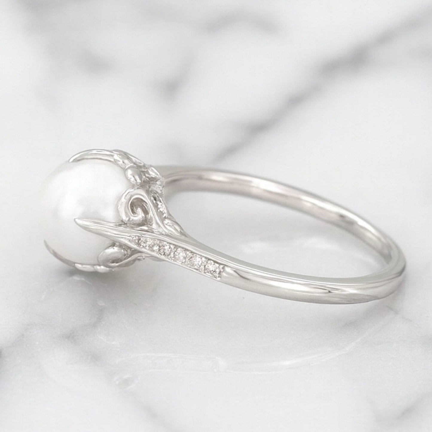 “gwendolyn” Pearl Ring Gold or Silver