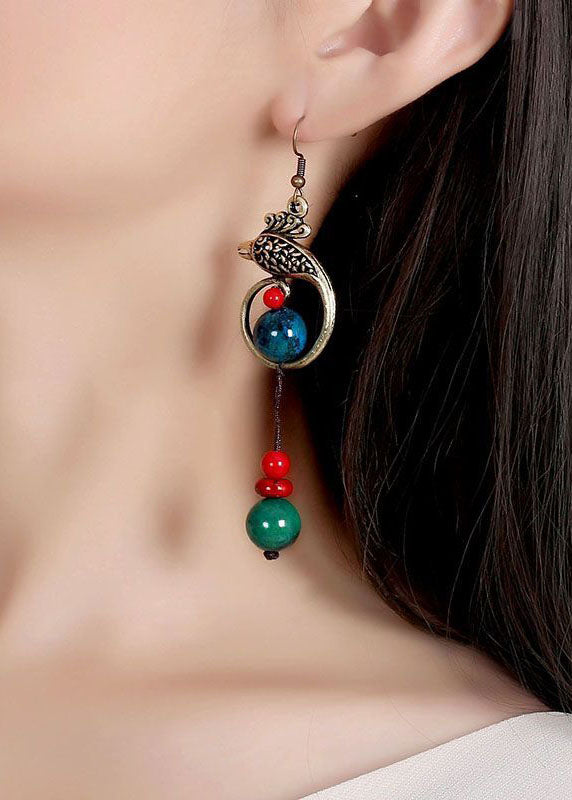 Bluebird Turquoise Original Design Copper Drop Earrings