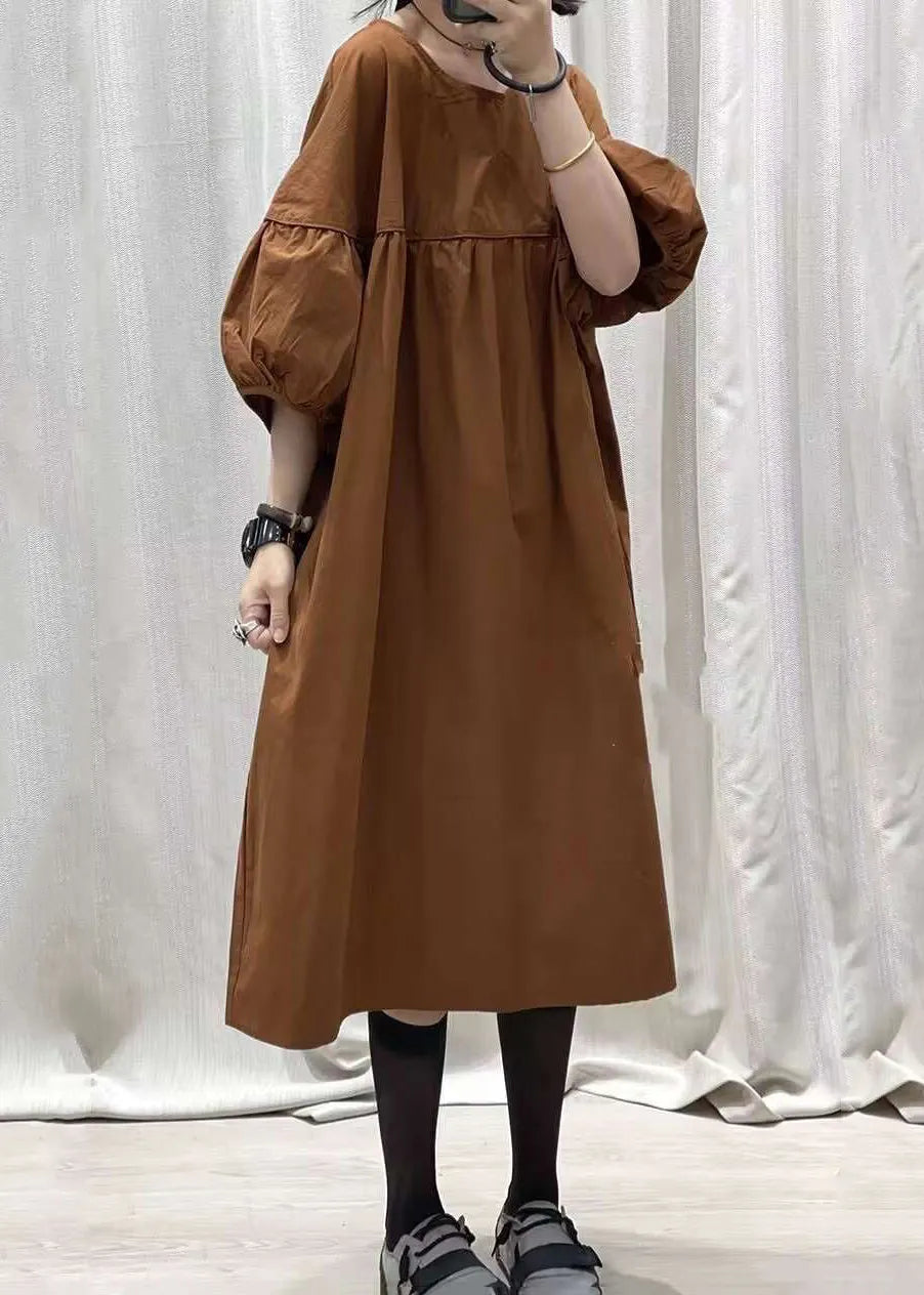 French Black O-neck Patchwork Long Dresses Summer