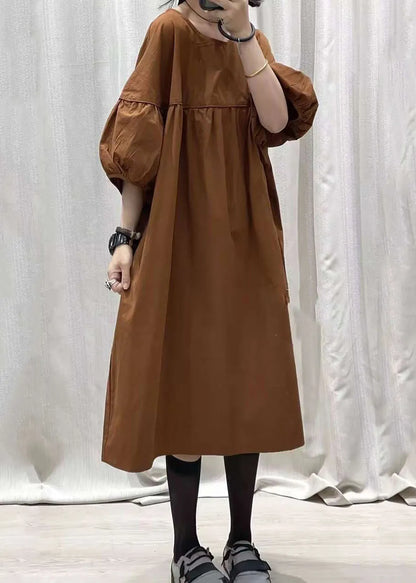 French Black O-neck Patchwork Long Dresses Summer
