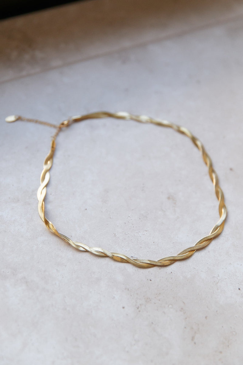 18k Gold Plated Spun Around Necklace Gold