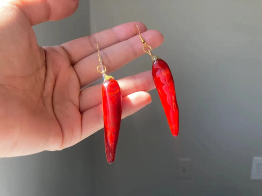 Dried Chilli Dangle Earrings