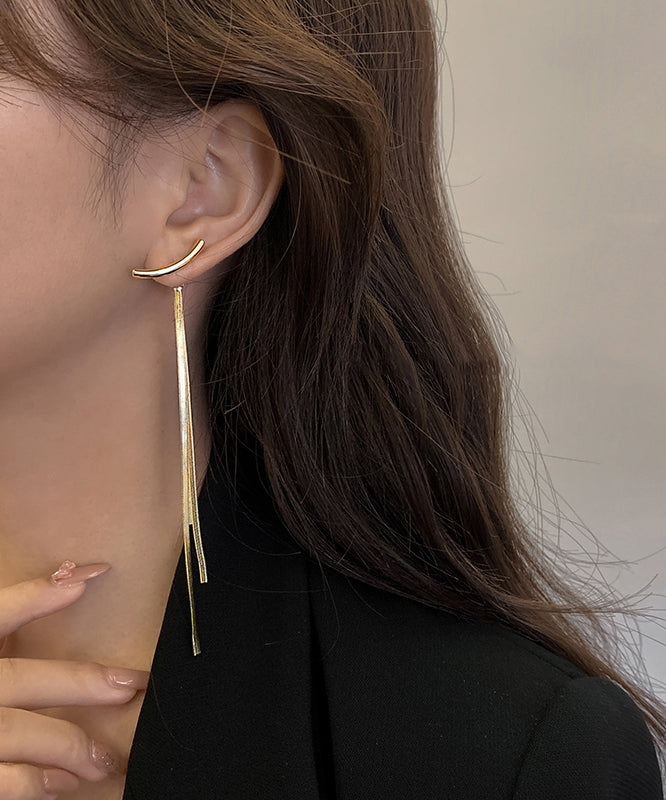 Art Gold Alloy Tassel Drop Earrings Ly1810