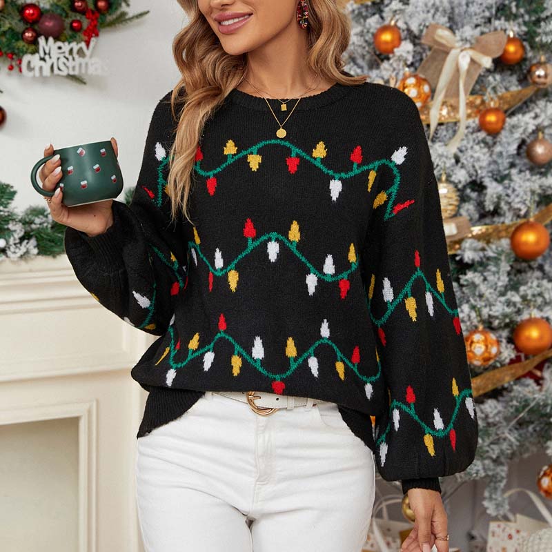 Christmas Knit Sweater with Playful Pattern