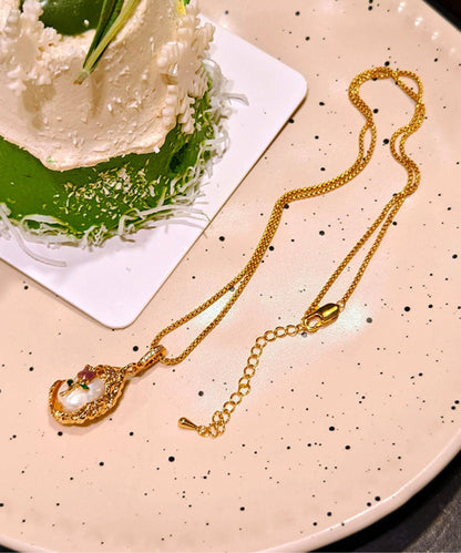 Golden Tulip Metal Monet's Garden Pendant Necklace