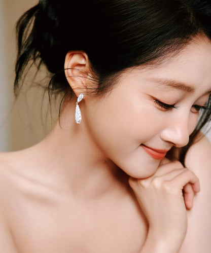Sparkling Zircon Drop Earrings