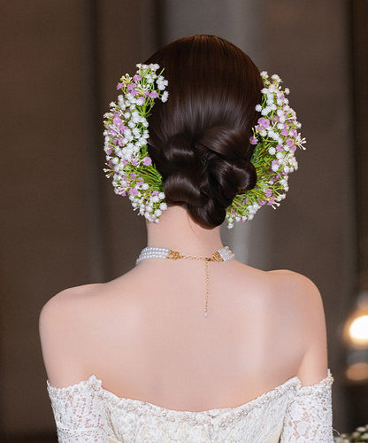 White Gypsophila a Pair Hairpin