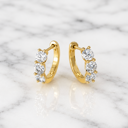 "beverly" Lab Diamond Hoops