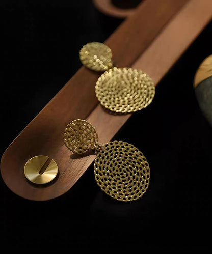 Gold Copper Overgild Hollow Out Hoop Earrings