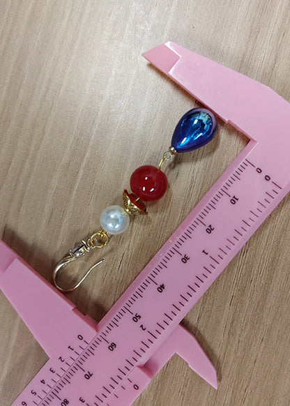 Peacock Blue Droplet Shape Acrylic Drop Earrings