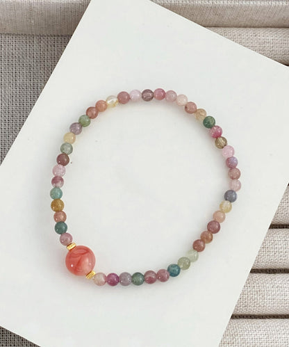 Rainbow Hand Woven Beading Chain Bracelet Gh1073