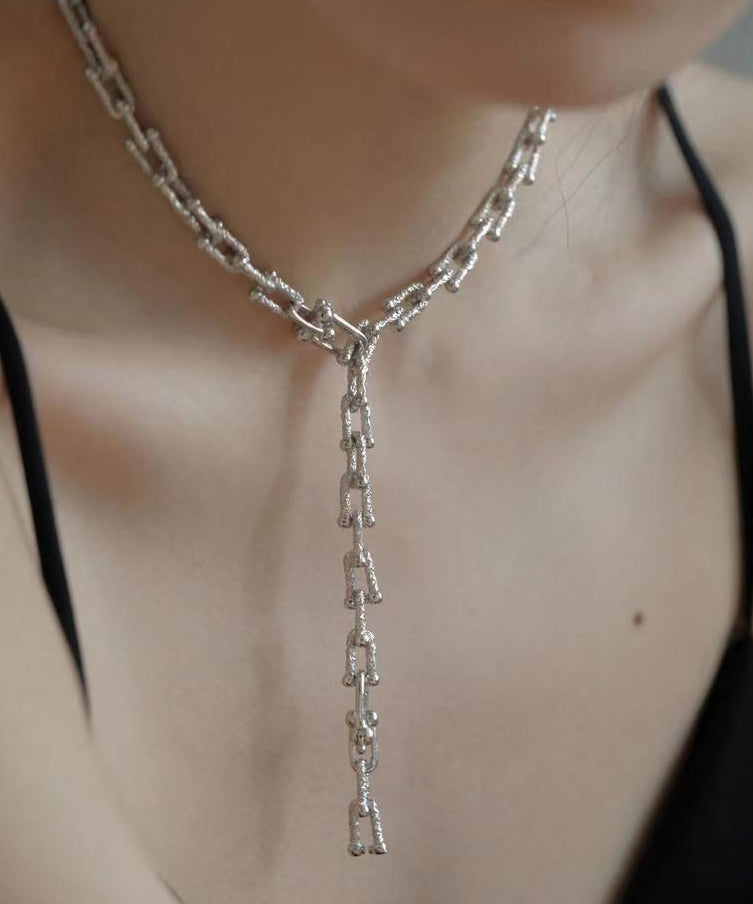 Silk Sterling Silver Chain Pendant Necklace Gh1030