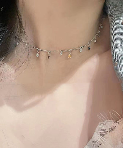Silk Zircon Star Princess Necklace Kx1045