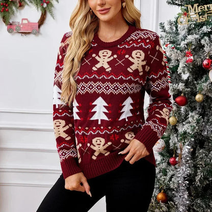 Christmas Sweater for Women Fake Christmas Sweater with Crew Neck