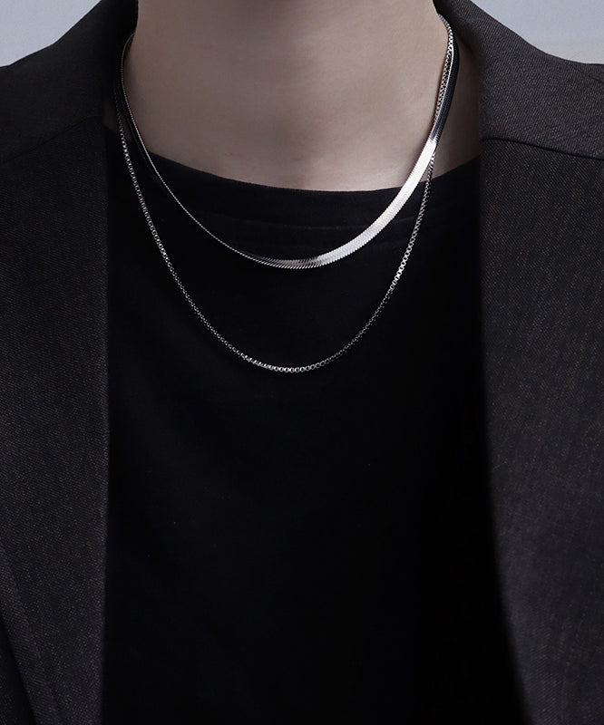 Boutique Silk Stainless Steel Two Piece Set Necklace Mm085