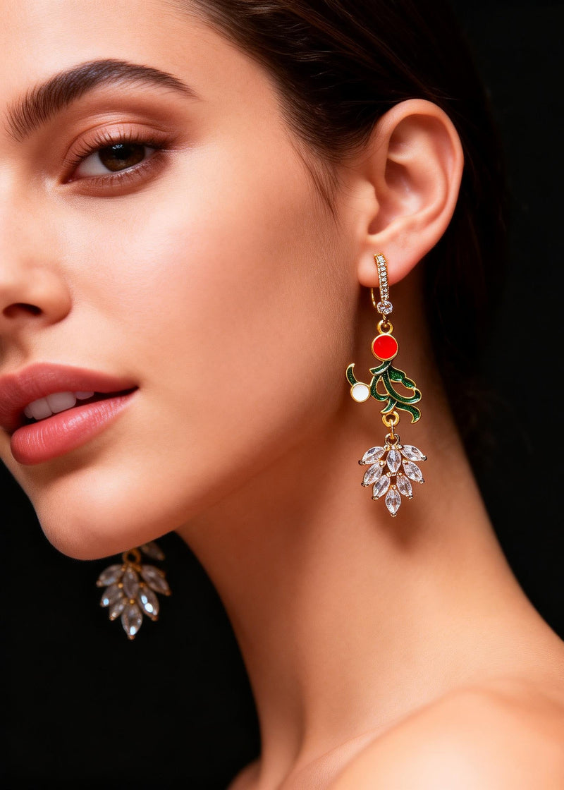 Boutique Zircon Gilding Metal Drop Earrings