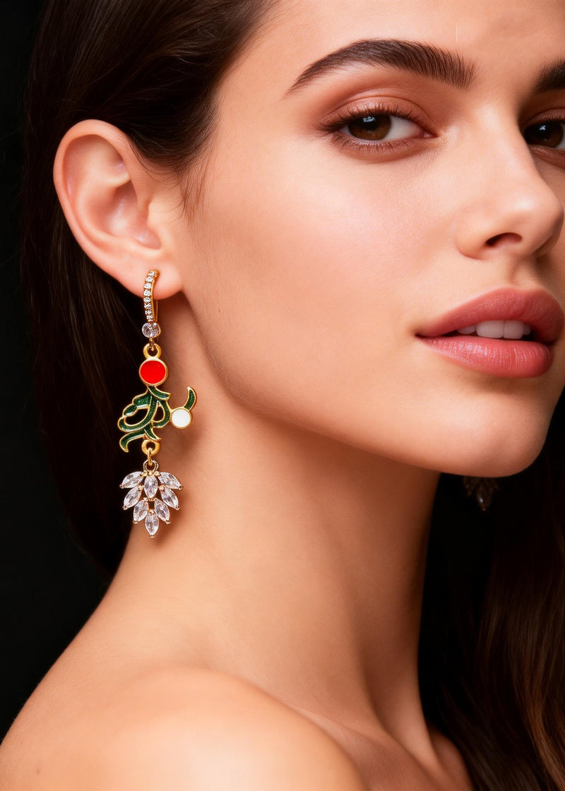 Boutique Zircon Gilding Metal Drop Earrings