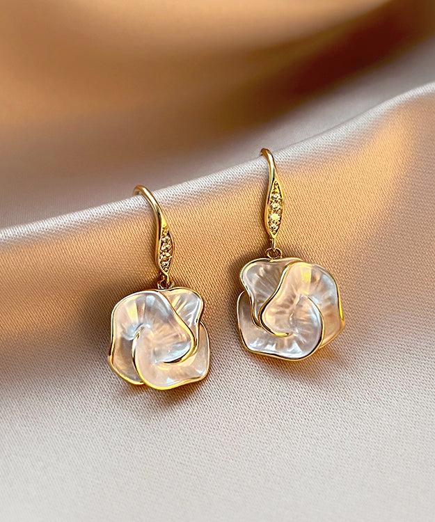 Brief Gold Copper Overgild Drop Earrings Kx1039