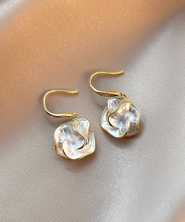 Brief Gold Copper Overgild Drop Earrings Kx1039
