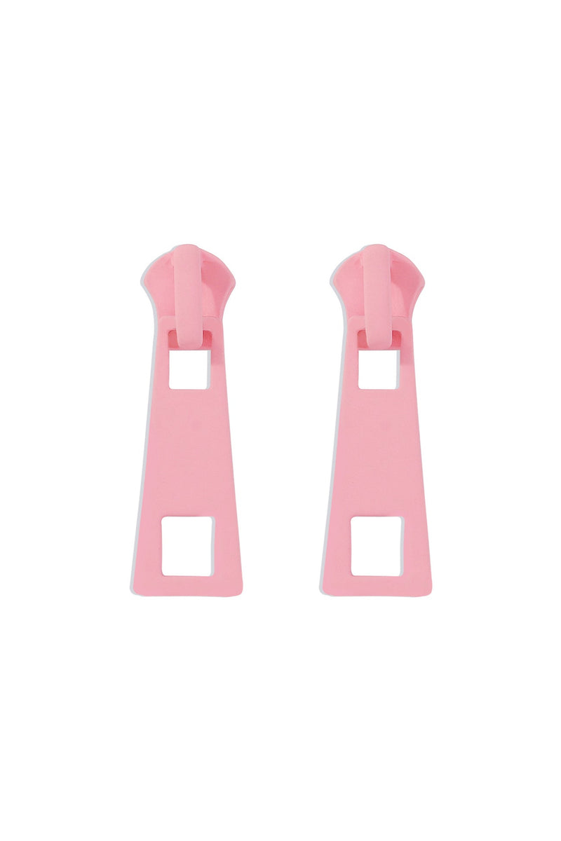 Candy Color Metal Zipper Earrings