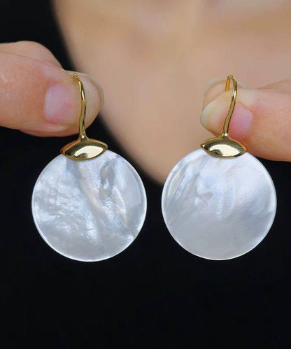 Silk Copper Alloy Shell Drop Earrings