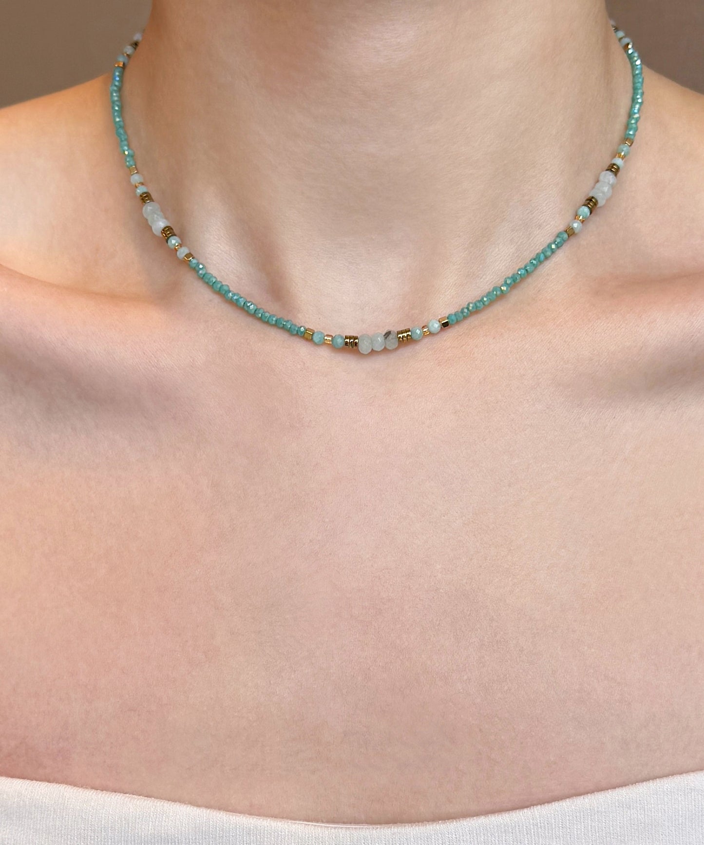 Blue Sterling Silver Alloy Amazonite Grape Beading Pendant Necklace Three-piece Set