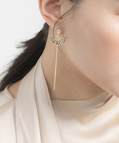 Copper Gold Plated Crystal Drop Earrings