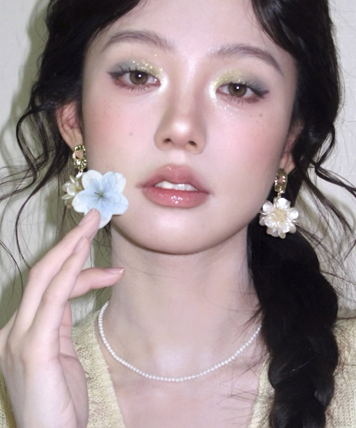 Gold Copper Alloy Resin Drop Earrings