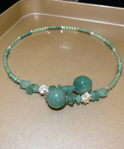 Green Alloy Gem Stone Zircon Beading Choker