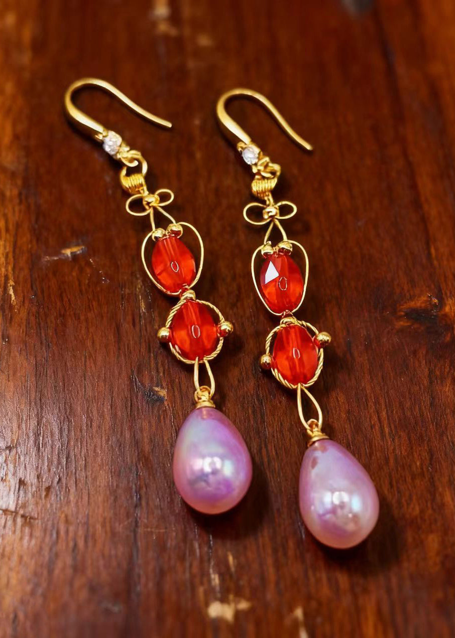 Lavender Tasseled Acrylic Drop Earrings