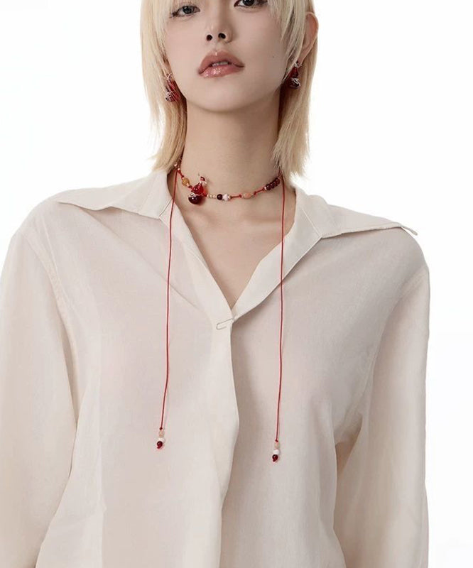 Red String Reinforced Glass Calabash Pendant Necklace