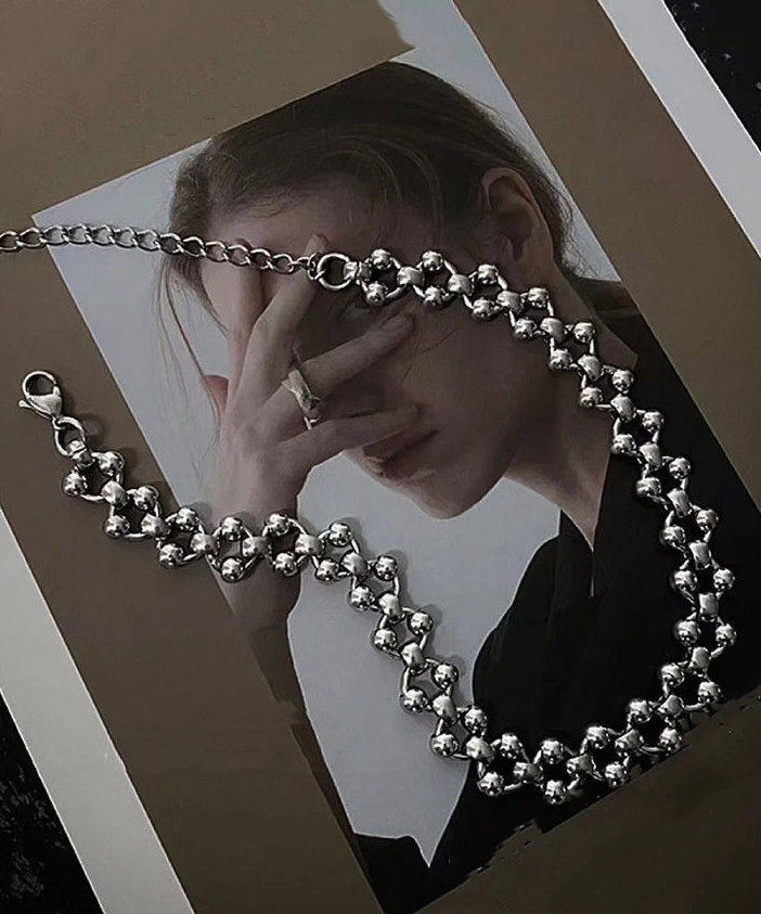 Silk Stainless Steel Hollow Out Chain Necklace