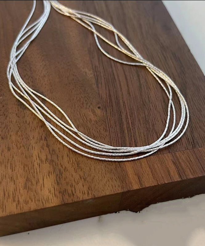 Sterling Silver Layered Necklace Po080
