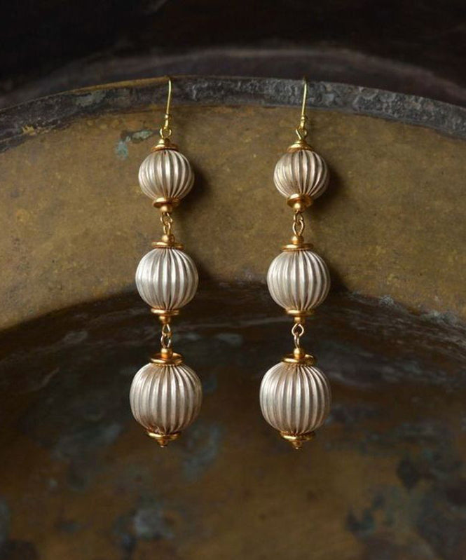 Chinese Style Gold Copper Alloy Lanterndrop Earrings