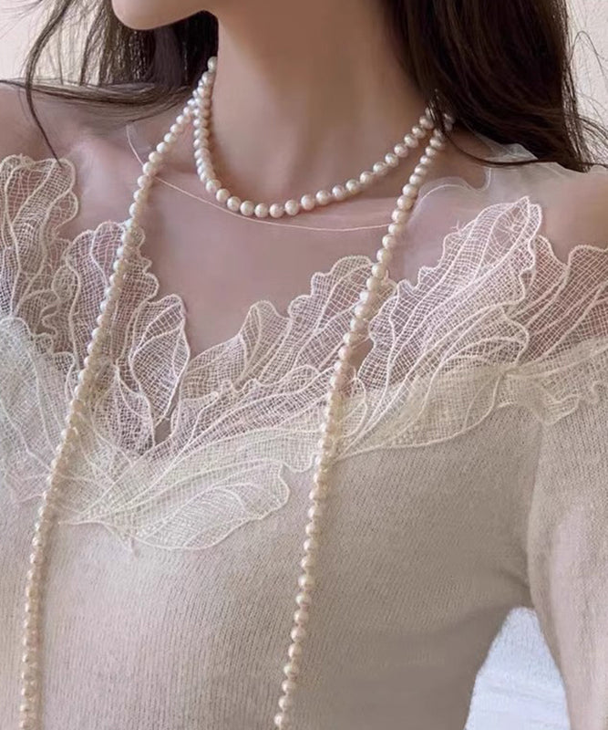 Classy Alloy Multi Layer Pearl Beading Pendant Necklace Yu013